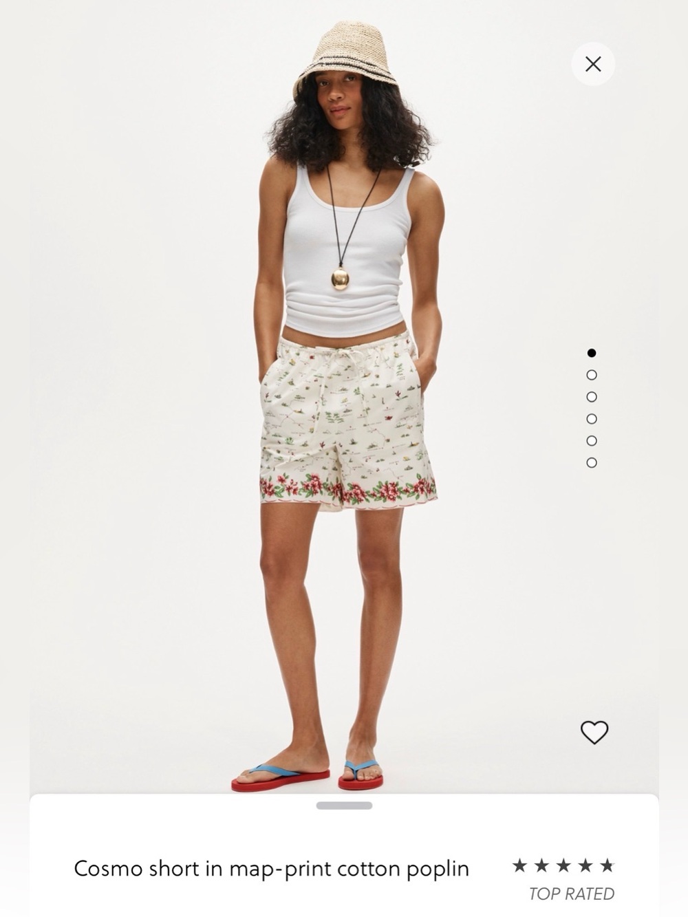NWT J.Crew Map-Print Cotton Poplin Shorts M